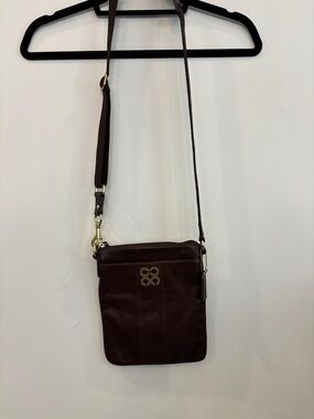 Coach Julia Leather Swingpack Mahogany Brown Crossbody Bag 46743 #O01